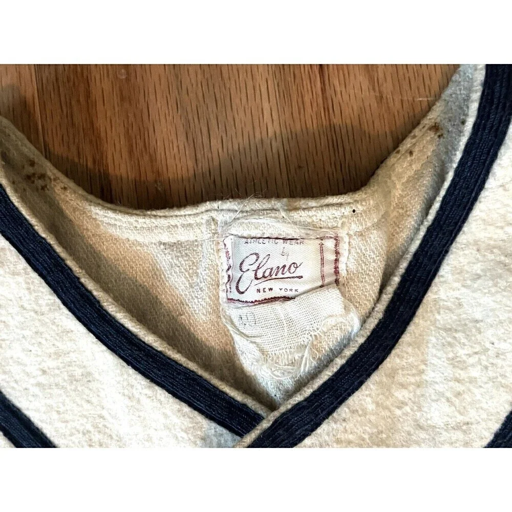 Vintage Braves Youth Baseball Uniform Elano NY #33 3-Piece Jersey Pants Cap